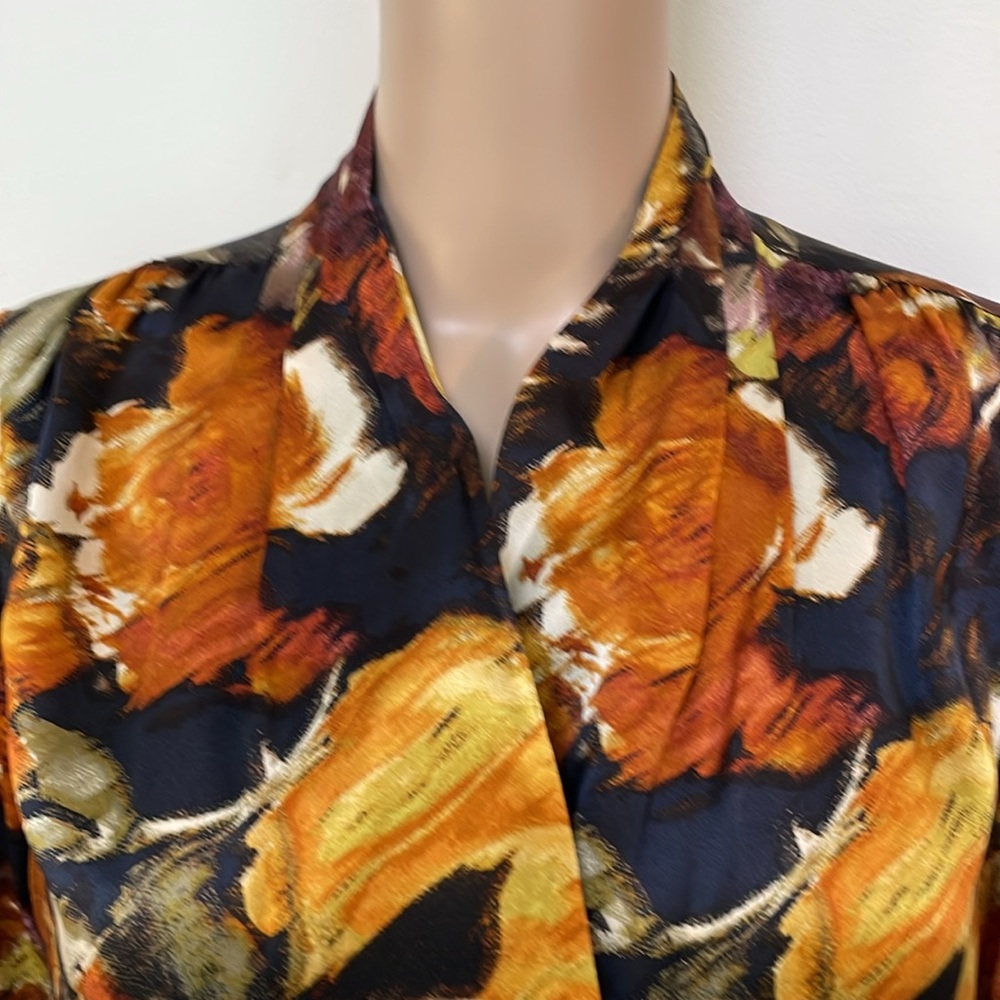 Pendleton Silk Button Double Breasted Wrap Blouse… - image 3
